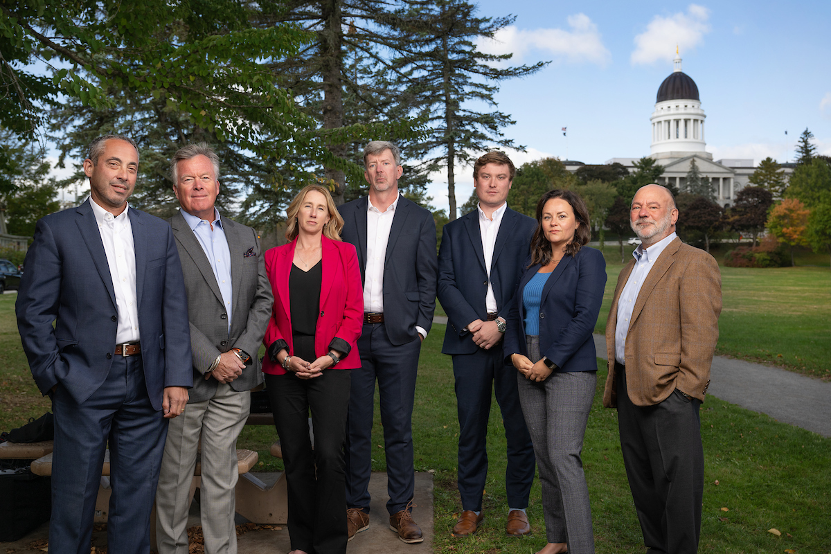 Maine Street Solution Team in front of Maine State House